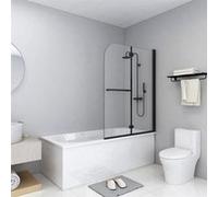 vidaXL Cabine de douche pliante 2 panneaux ESG 95 x 140 cm Noir