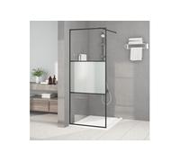 vidaXL Paroi de douche pour passage piétonnier noir 80x195 cm semi-mat ESG