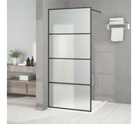 vidaXL Paroi de douche pour passage piétonnier noir 90x195cm verre ESG mat