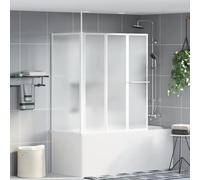 Paroi de douche pliante en aluminium et polypropylène mat 120 x 70 x 137 cm avec quatre panneaux et joint d'étanchéité en caoutchouc pour protection contre les éclaboussures dans la salle de bain.