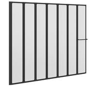 Paroi de douche pliante - vidaXL - 168x140 cm - Noir - Aluminium - Finition mate - Pliable - Usage intérieur