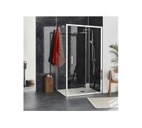 Paroi de douche porte coulissante en angle 120 x 80 cm L'Ingénieuse