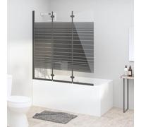 Paroi de Douche pour Baignoire, Pare Baignoire pliable 3 panneaux 130x130 cm ESG Noir