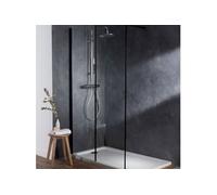 Paroi de douche Serenity, noir brillant - 100 cm