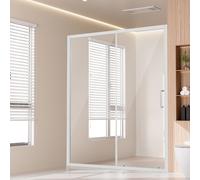 VEVOR Porte de Douche Coulissante 146x150x178 cm, Paroi de Douche en Verre Trempé SGCC Transparent de 6 mm, Étanche, Incassable, Résistant aux Taches, avec Quincaillerie en Acier Inoxydable, Chrome