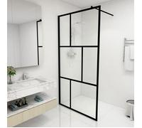 vidaXL Paroi de douche pour douches à l'italienne avec verre trempé noir 100x195 cm