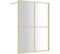 Paroi de Douche - VIDAXL - 140x195 cm - Verre ESG Transparent - Aluminium Doré - Facile à Nettoyer Multicolore G