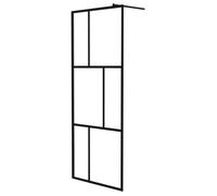 vidaXL Paroi de douche pour douches à l'italienne – verre trempé noir 80x195 cm