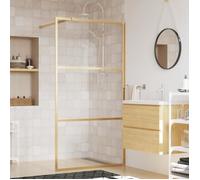 vidaXL Paroi de douche coulissante pour passage piétonnier Verre ESG 5mm Doré 115x195 cm