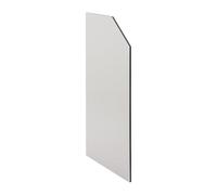 Paroi de séparation pour urinoir - 40 x 90 cm - Montage mural - Pour les lieux publics, les écoles, les bureaux, gris clair, angle oblique