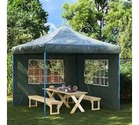 vidaXL 2X Paroi Tente Réception Fenêtre PE Vert Tonelle Pavillon Jardin Patio