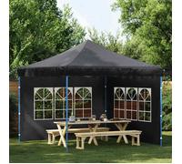 vidaXL Lot de 2 Panneaux Latéraux pour Tente de Réception avec Fenêtres, 300x195 cm, Anthracite, Résistants aux UV et à l’Eau, Fermetures Velcro, Ouvertures Décoratives pour Jardin et Événements