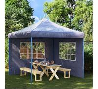 vidaXL 2X Paroi Tente Réception Fenêtre PE Bleu Tonelle Pavillon Jardin Patio