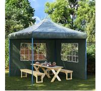vidaXL 2X Paroi Tente Réception Fenêtre PE Vert Tonelle Pavillon Jardin Patio