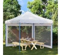 vidaXL 2X Paroi de Tente de Réception Maille Blanc et Noir Terrasse Pavillon