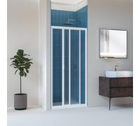 FORTE Paroi de douche Smart en acrylique coulissante Blanc mat Fumé 120 cm