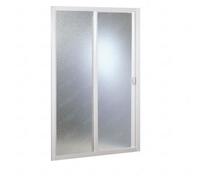 Möbelvertrieb FORTE Paroi de douche Crilex 110 cm PVC acrylique 1 porte coulissante Fumé Blanc mat