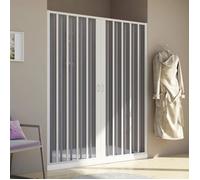 FORTE Paroi de douche Aura PVC Fumé Blanc mat Pliante Réversible En niche