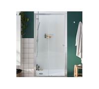 Paroi douche Serenity, 100 cm, porte coulissante réversible instal. Niche