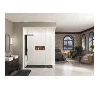 Paroi Ekinox Duo 120 profilé Inox, verre transparent charnière à droite +Mat - KINEDO PA4224ITNEMD
