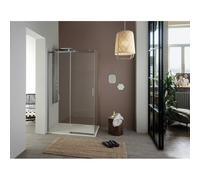 Paroi Ekinox F pour C+F 70 profilé Inox, verre transparent charnière à droite - KINEDO PA4280ITNED