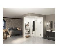 Paroi Ekinox F pour P+F 120 profilé Inox, verre transparent charnière à gauche - KINEDO PA4254ITNEG