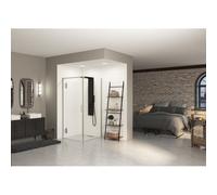 Paroi Ekinox F pour P+F 70 profilé Inox, verre transparent charnière à droite - KINEDO PA4250ITNED