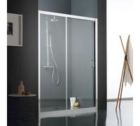 PAROI FIXE AVEC PAROI MOBILE REVERSIBLE POUR DOUCHE EN NICHE 130 CM