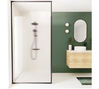 Paroi fixe - HOME GENERATION - Only noir rainure - 120 x 210-265 cm
