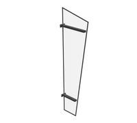 Paroi latérale Amilly, paroi latérale en aluminium et verre trempé, anthracite, avec bord supérieur biseauté, 30,5 x 58,5 x 185 cm