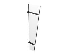 Paroi latérale Gien, paroi latérale en aluminium et verre acrylique, anthracite, avec bord supérieur horizontal, 30,5 x 58,5 x 185 cm