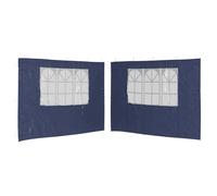 Paroi Latérale pour Tonnelle Lot de 2, Panneaux Latéraux Rideau Pergola Panneau pour Pavillon 2 pcs avec fenêtre PE Bleu 300 x 195 cm