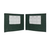 Paroi Latérale pour Tonnelle Lot de 2, Panneaux Latéraux Rideau Pergola Panneau pour Pavillon 2 pcs avec fenêtre PE Vert 300 x 195 cm