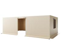 Paroi latérale SucceBuy pour tentes de jardin de 3,44 x 5,74 m, lot de 4 pièces en PE résistant, bâche de rechange avec fenêtres en filet, tentes non incluses