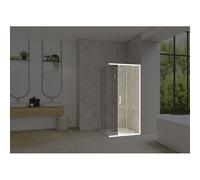 Paroi Smart Design AC avec seuil 90 blanc cosmos fixe à droite - KINEDO PA90274BCOED