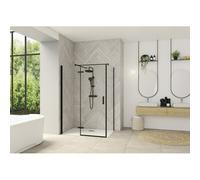 Paroi Smart Design P Charnières ss seuil pour P+F 100 gris noir transp gauche - KINEDO PA1612NTNEG