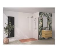 Paroi Solo 6+ verre 6mm transparent 140 cm H200 cm chromé - KINEDO PA2418CTNE