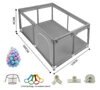 Parois de contention pour bébé - Modèle HN-669-1216 - Pliable - Maille respirante - Barrière de sécurité - Motifs d'animaux - Acier inoxydable