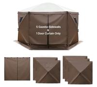 Parois latérales/bâches latérales pour pavillon - Lot de 6 pièces - Dimensions 1,73 x 1,48 m - Imperméables et protection UV, revêtementPolyuréthane- Porte à fermeture éclair - 2 fenêtres - Pour pavil