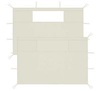 Parois latérales de belvédère - vidaXL - Crème - 2 pcs - Avec fenêtres - Installation facile