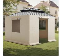 Parois Latérales de Housse de Gazebo Hiver-VEVOR-2,9x2,9 m-Couverture de Gazebo de Toutes Saisons-Matériau PE