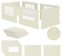 Parois latérales Zelsius pour pavillon 3 x 6 m, 6 pièces, beige, paroi latérale pour tente de jardin avec fenêtre, UV30