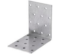 Parotec 10 Équerres à plaque perforée pour charpente, montage, 80 x 80 x 60 x 2 mm, connecteur bois, équerre métallique, acier galvanisé, angle, équerre de fixation