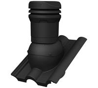 Parotec Cheminée d'aération DN 125 mm - hauteur 325 mm - aérateur de toit passif pour tuiles de toit CREATON HEIDELBERGER - aération de toit | tuile de ventilation - RAL 9005 noir