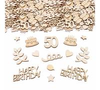 ParPix Lot de 100 confettis en bois pour 70e anniversaire - Décoration à disperser pour femme et homme - Confettis pour fête d'anniversaire 70 ans