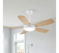 Parrot Uncle 106cm Ventilateur de Plafond avec Lumiere Silencieux et Réversibles, Moteur DC, Mode été et Hiver, 3 températures de couleur,6 Vitesses, Télécommande Minuterie, 5 Pales ABS Bois