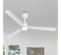Parrot Uncle 127cm Ventilateur de Plafond avec Lumiere Silencieux et Réversibles, 40W Moteur DC, Mode été et Hiver, 3 températures de couleur,6 Vitesses, Télécommande Minuterie,3 Pales ABS Blanc