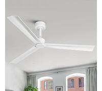 Parrot Uncle 127cm Ventilateur de Plafond Silencieux et Réversibles, 40W Moteur DC, Mode été et Hiver, 6 Vitesses, Télécommande Minuterie, 3 Pales ABS Blanc