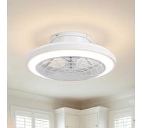 Parrot Uncle 50cm Ventilateur de plafond avec Lumiere Silencieux et Réversibles, Moteur DC, Mode été et Hiver, 3 températures de couleur,6 Vitesses, Télécommande Minuterie, Pales ABS, Blanc