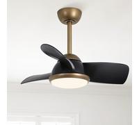 Parrot Uncle 76cm Ventilateur de Plafond avec Lumiere Silencieux et Réversibles, 35W Moteur DC, Mode été et Hiver, 3 températures de couleur,6 Vitesses, Télécommande Minuterie, 3 Pales ABS Noir